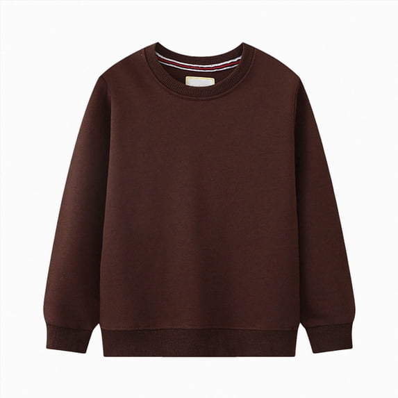 Xyant Kids Crewneck Sweatshirt Toddler Long Sleeve Tops Fall Pullovers for Boys and Girls (Coffee,2 Years)