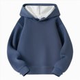 thumbnail image 1 of Xyant Kids Girls Boys Hoodies Cotton Long Sleeve Pullover Hooded Sweatshirts with Pocket (Blue,12-13 Years), 1 of 7