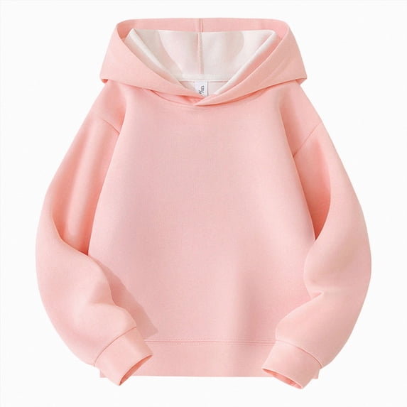 Xyant Kids Girls Boys Hoodies Cotton Long Sleeve Pullover Hooded Sweatshirts with Pocket (Pink,12-13 Years)