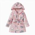 thumbnail image 1 of Xyant Kids Little Boys Girls Cartoon Hooded Bathrobe Toddler Robe Pajamas Sleepwear,Size 3-4 Years, 1 of 9