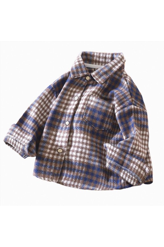 Kids Little Boys Girls Plaid Flannel Long Sleeve Button Down Flannel Shirt Plaid Tops Toddler Girl Boy Clothes (Blue,4-5 Years)