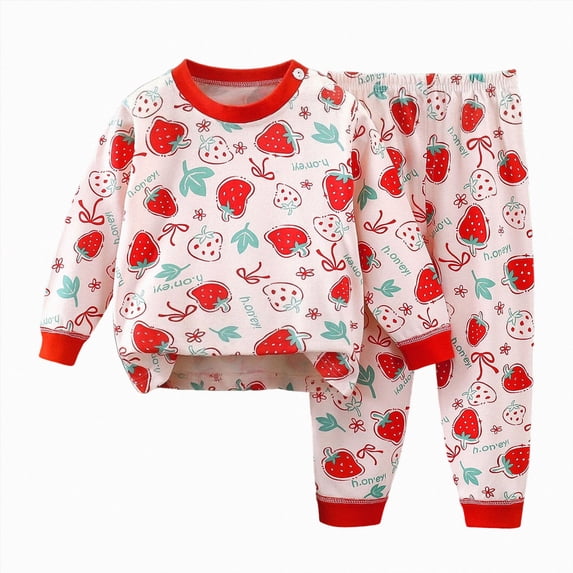 Xyant Kids Pajamas Girls Cotton Sleepwear Pjs Sets Toddler 2 Piece Long Sleeve Print Jammies, Size 5-6 Years