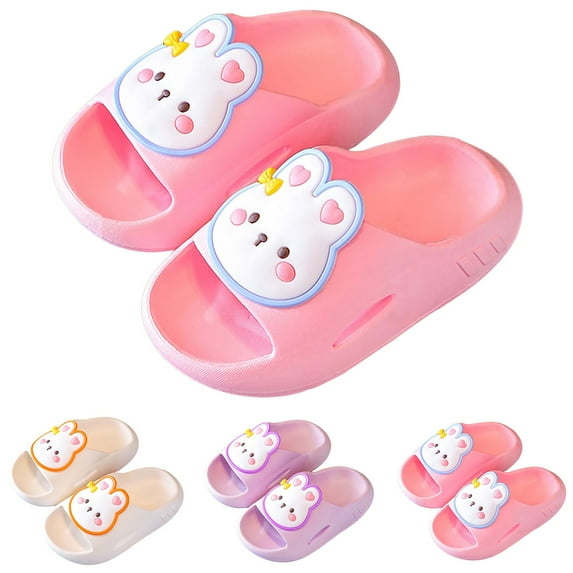 Xyant Kids Slides for Boys Girls Toddler Cloud Shower Slippers Cute Cartoon Open Toe Sandals for Toddler Boys Girls Cushioned Thick Sole Beach Pool Shoes Pink,3