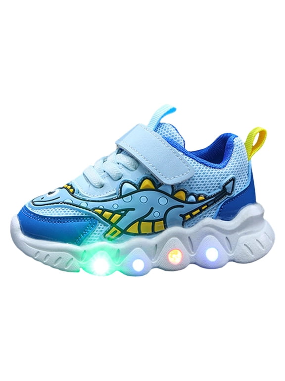 Kids Sneakers Boys Light Up Shoes Kids Soft Flashing Led Breathable Running Shoes for Toddler Baby Boys Blue,8.5(Toddler/Little Kid)