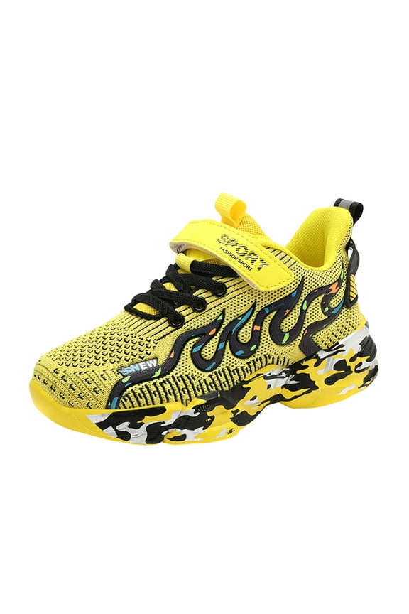 Kids Sneakers for Boys Running Shoes Lightweight Sport Kids Athletic Shoes for (Little Kid/Big Kid) Yellow,13