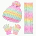 thumbnail image 1 of Xyant Kids Winter Hat Scarf Gloves Set, Boys Girls Toddler Knit Beanie Hat and Glove Set for Christmas Gift (Pink,3-10 Years）, 1 of 5