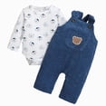 thumbnail image 1 of Xyant Newborn Baby Boy Clothes Fall Winter Outfits Infant Animal Romper Cute Denim Jeans Jumpsuit Overalls 0-18 Months (Blue,9-12 Months), 1 of 5