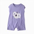 thumbnail image 1 of Xyant Newborn Baby Boy Girl Romper Summer Clothes Infant Sleeveless Solid Ribbed Onesie Bodysuit Jumpsuit Outfits (Purple,6-9 Months), 1 of 4