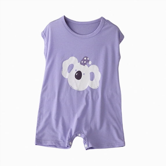 Xyant Newborn Baby Boy Girl Romper Summer Clothes Infant Sleeveless Solid Ribbed Onesie Bodysuit Jumpsuit Outfits (Purple,6-9 Months)