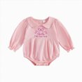 thumbnail image 1 of Xyant Newborn Baby Girl Clothes Hello Im New Here Bow Embroidery Romper Bodysuit Jumpsuit Coming Home Hospital Outfits,Size Newborn, 1 of 4