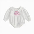 thumbnail image 1 of Xyant Newborn Baby Girl Clothes Hello Im New Here Bow Embroidery Romper Bodysuit Jumpsuit Coming Home Hospital Outfits, 1 of 4