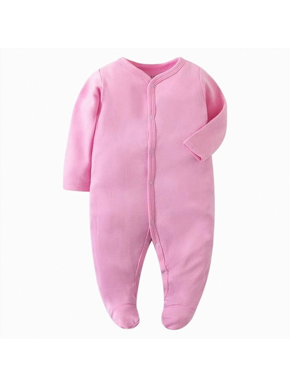 Newborn Romper Coming Home Outfit Unisex Footed Jumpsuits for Infant Baby Boys Girls 0-12 Months