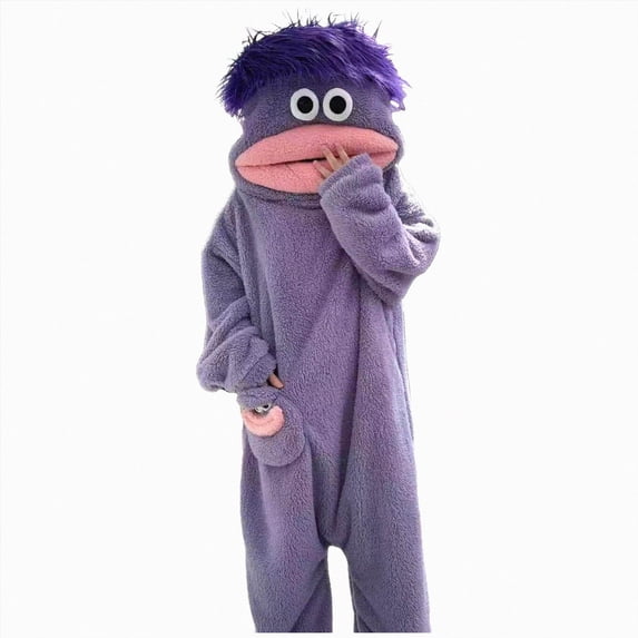 Xyant Silly Big Mouth Monster Onesie Funny Big Mouth Monster Onesie Pajamas for Men Women Soft Plush Loungewear