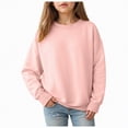 thumbnail image 1 of Xyant Sweatshirts for Girls Trendy Crewneck Oversized Sweatshirt Kids Tops Long Sleeve Cute Fall Winter Clothes (Light Pink,18-24 Months), 1 of 7