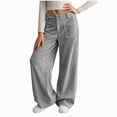 thumbnail image 1 of Xyant Teen Girls Corduroy Wide Leg Pants Kids Baggy Straight Adjustable High Waist Trousers Girl School Uniform Pants (Grey,9-10 Years), 1 of 6