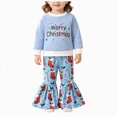thumbnail image 1 of Xyant Toddler Baby Girl Christmas Outfit Long Sleeve Letter Sweatshirt Tops Bell Bottom Pants Set Christmas Baby Clothes,Size 0-6 Months, 1 of 8