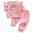 thumbnail image 1 of Xyant Toddler Baby Girl Clothes Cute 3D Floral Infant Ruffle Long Sleeve Sweathsirt Pullover Pants Set Fall Winter Outfits,Size 18-24 Months, 1 of 9