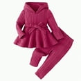 thumbnail image 1 of Xyant Toddler Baby Girl Clothes Fall Winter Outfits Infant Girl Hooded Sweatshirt Top 6 9 12 18 24 Months 2T 3T Pants Set (Hot Pink,6-9 Months), 1 of 7