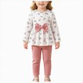 thumbnail image 1 of Xyant Toddler Baby Girl Clothes Infant Girl Outfits Fall Ruffle Floral T-Shirt Top Pants Set Winter Spring Clothes,Size 2-3 Years, 1 of 9