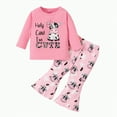 thumbnail image 1 of Xyant Toddler Baby Girl Clothes Long Sleeve Pullover Sweatshirt Stretch Jogger Pants Fall Winter Cow Print Outfits (Pink,12-18 Months), 1 of 6