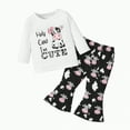 thumbnail image 1 of Xyant Toddler Baby Girl Clothes Long Sleeve Pullover Sweatshirt Stretch Jogger Pants Fall Winter Cow Print Outfits (White,12-18 Months), 1 of 6