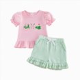 thumbnail image 1 of Xyant Toddler Baby Girl Golf Outfit Golf Embroidery Short Sleeve T-Shirt Plaid Shorts Set 2Pcs Infant Summer Clothes (Pink,6-12 Months), 1 of 3