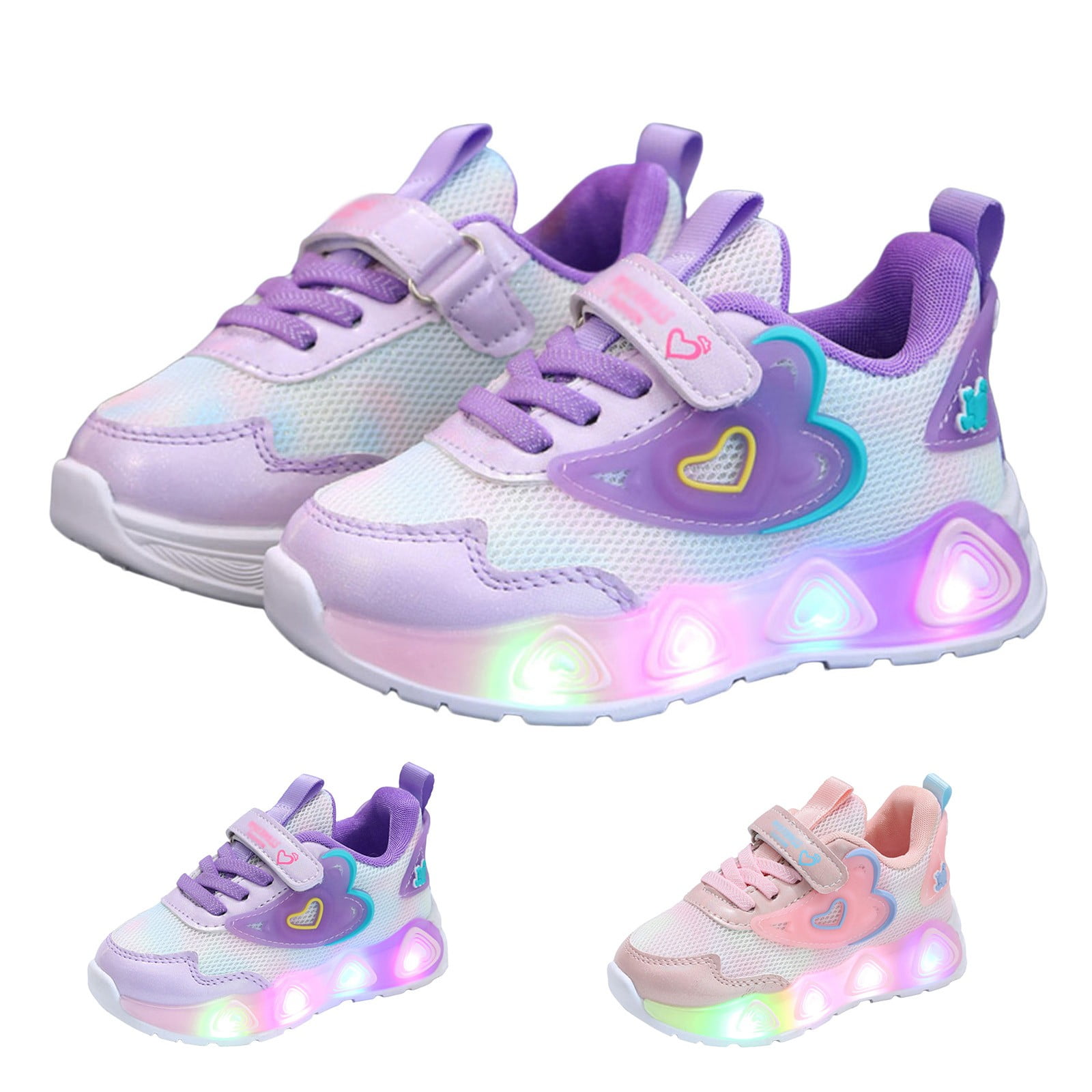 Xyant Toddler Baby Girl Sneakers Butterfly Light Up Shoes Led Luminous ...