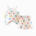 thumbnail image 1 of Xyant Toddler Baby Girl Summer Clothes 3 6 12 18 Months 2T 3T 4T 5T Girls Outfits Cute Printed Sleeveless Tank Top and Shorts Set (Multicolour,18-24 Months), 1 of 3