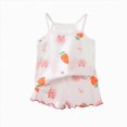 thumbnail image 1 of Xyant Toddler Baby Girl Summer Clothes 3 6 12 18 Months 2T 3T 4T 5T Girls Outfits Cute Printed Sleeveless Tank Top and Shorts Set (Orange,18-24 Months), 1 of 3