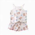 thumbnail image 1 of Xyant Toddler Baby Girl Summer Clothes 3 6 12 18 Months 2T 3T 4T 5T Girls Outfits Cute Printed Sleeveless Tank Top and Shorts Set (Coffee,5-6 Years), 1 of 3