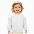 thumbnail image 1 of Xyant Toddler Baby Girls Shirts Cute Ruffle Fly Long Sleeve Crewneck Sweatshirts Pullover Tops for Fall Winter (White,3-4 Years), 1 of 5