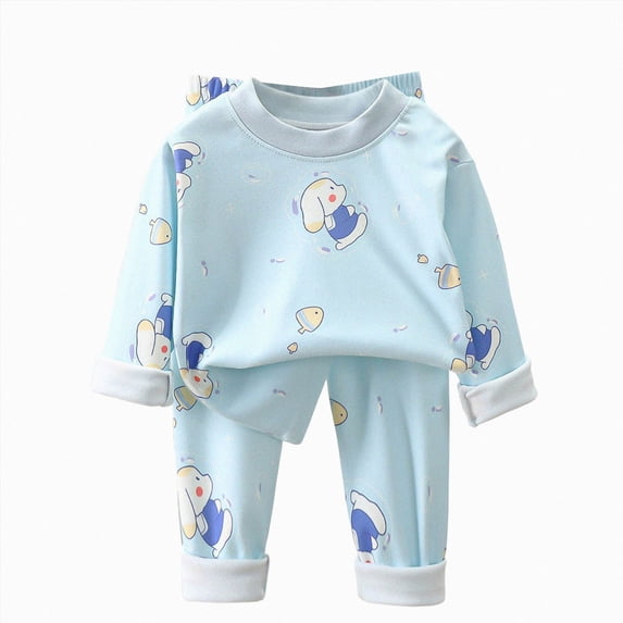 Xyant Toddler Boy Pajamas 2Pcs Pjs Sets Long-Sleeve Snug fit Sleepwear (Blue,3-4 Years)