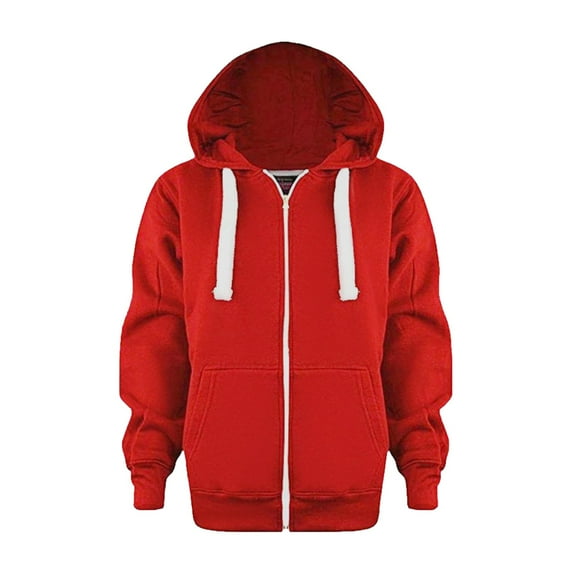 Xyant Toddler Boys Girls Cute Coat Kids Solid Color Long Sleeve Zip Up Hoodie Sweatshirt Top Boys Girls Clothes Red,4-5 Years