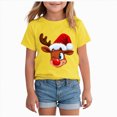 thumbnail image 1 of Xyant Toddler Christmas Shirt Boy Girl Reindeer Print Short Sleeve Graphic T-Shirt Kids Funny Xmas Holiday Tee Tops, Size 1-2 Years, 1 of 4