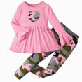 thumbnail image 1 of Xyant Toddler Girl Clothes Little Girls Fall Outfit Long Sleeve Ruffle Hem Shirts Top Camouflage Print Leggings Fall Winter Clothing Set, Size 1-2 Years, 1 of 4