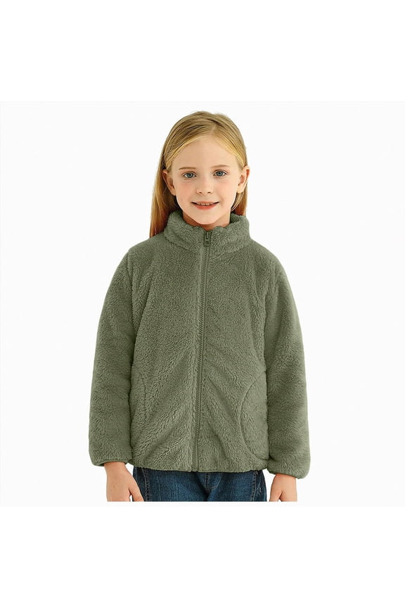 Toddler Girls Boys Fleece Jacket Kids Polar Fleece Zipper Jacket Soft Fall Winter Warm Outerwear With Pockets (AG,12-13 Years)