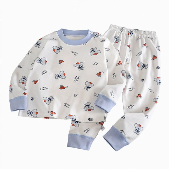 Xyant Toddler Pajamas Boy 2-Piece Pjs Set Long Sleeve Cotton Stretch Breathable & Soft Snug Fit Sleepwear (Light Blue,18-24 Months)