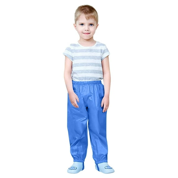 Xyant Toddler Waterproof Pants Mud Proof Lightweight Reflective Rain Pants Boys Girls Unisex Rain Wear Blue,S (1-2 Years)