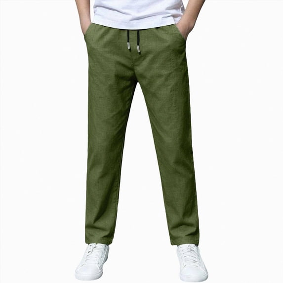 Xyant Uniform Pants for Boys, Drawstring Elastic Waist Soft Casual Chino Joggers Back to School Clothes for Kids,Size 6-7 Years