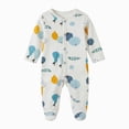 thumbnail image 1 of Xyant Unisex Baby Long Sleeve Cotton Romper Cartoon Print Pajamas Snap Soft Footed Jumpsuit for Infant Boys Girls 0-12 Months, 1 of 5