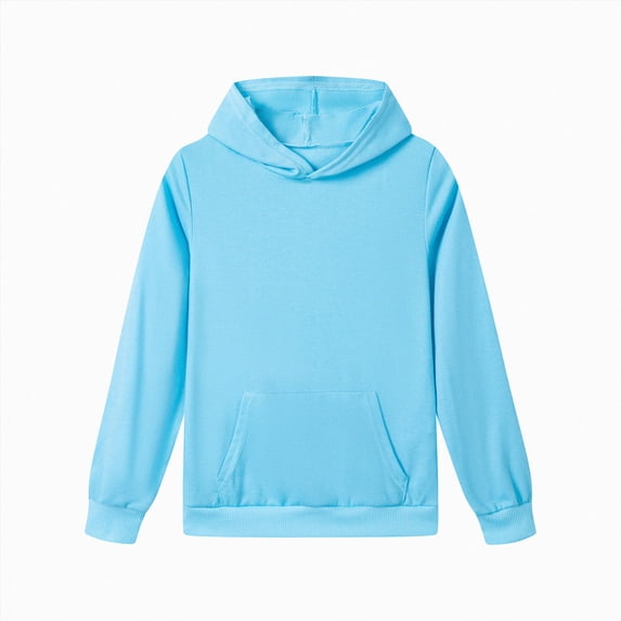Xyant Unisex Boys Girls Fleece Hoodies Sweatshirt Toddler Kid Long Sleeve Pullover with Pockets (Light Blue,13-14 Years)