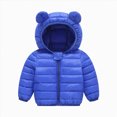thumbnail image 1 of Xyant Winter Coats Puffer Padded Jacket for Toddler Baby Boys Girls Light Outwear Cute Bear Ears with Hoods Clothing (Blue,3-4 Years), 1 of 4