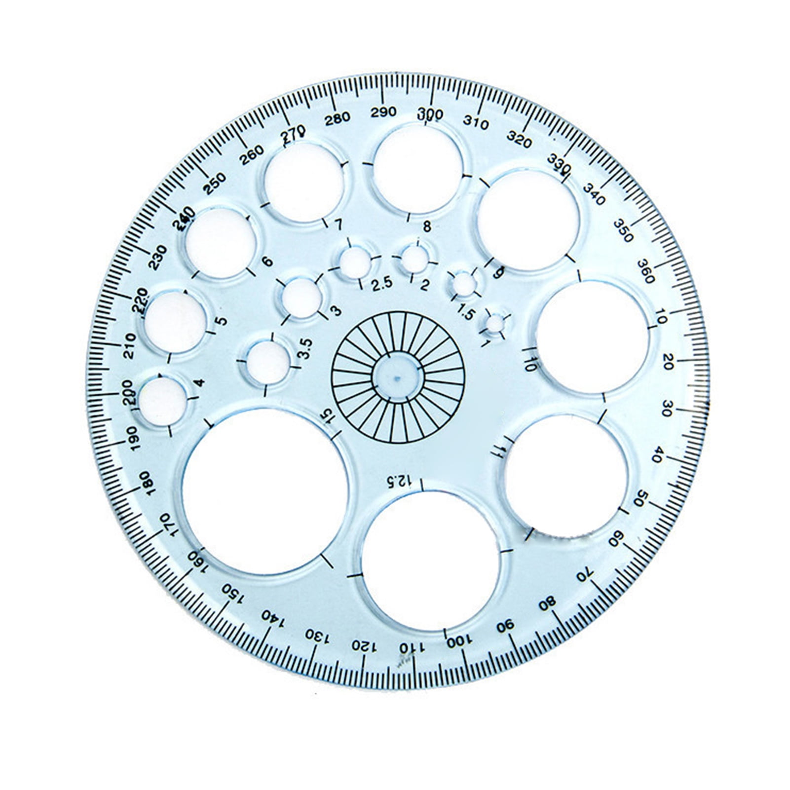 Xyer 1 Pcs Circle Maker Clear Scale Drawing Plastic Transparent 360 Degree  Protractor School Supplies