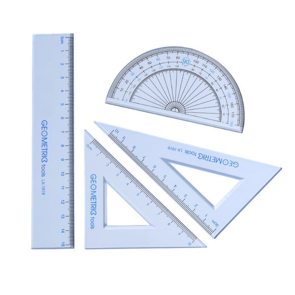 Xyer 4Pcs Drawing Measurement Math Geometry Triangle Ruler