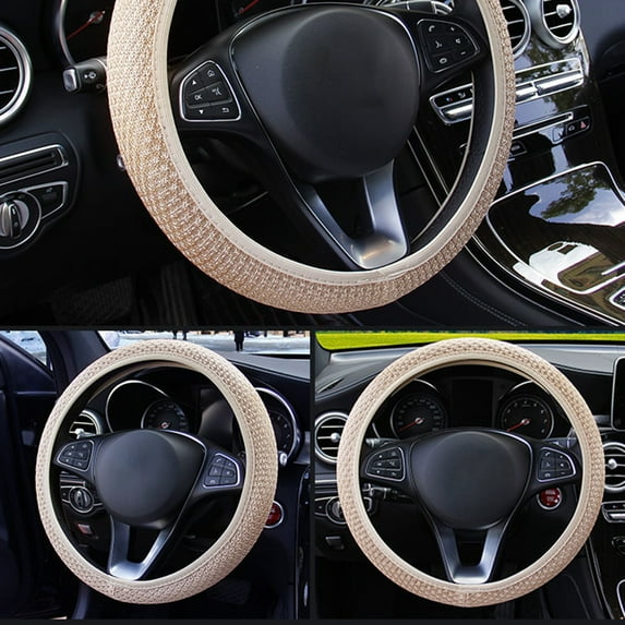 Xyer Steering Wheel Cushion Microfiber Perfect Decor Elastic Universal 38CM Car Steering Wheel Cover for Automobile Grey One Size