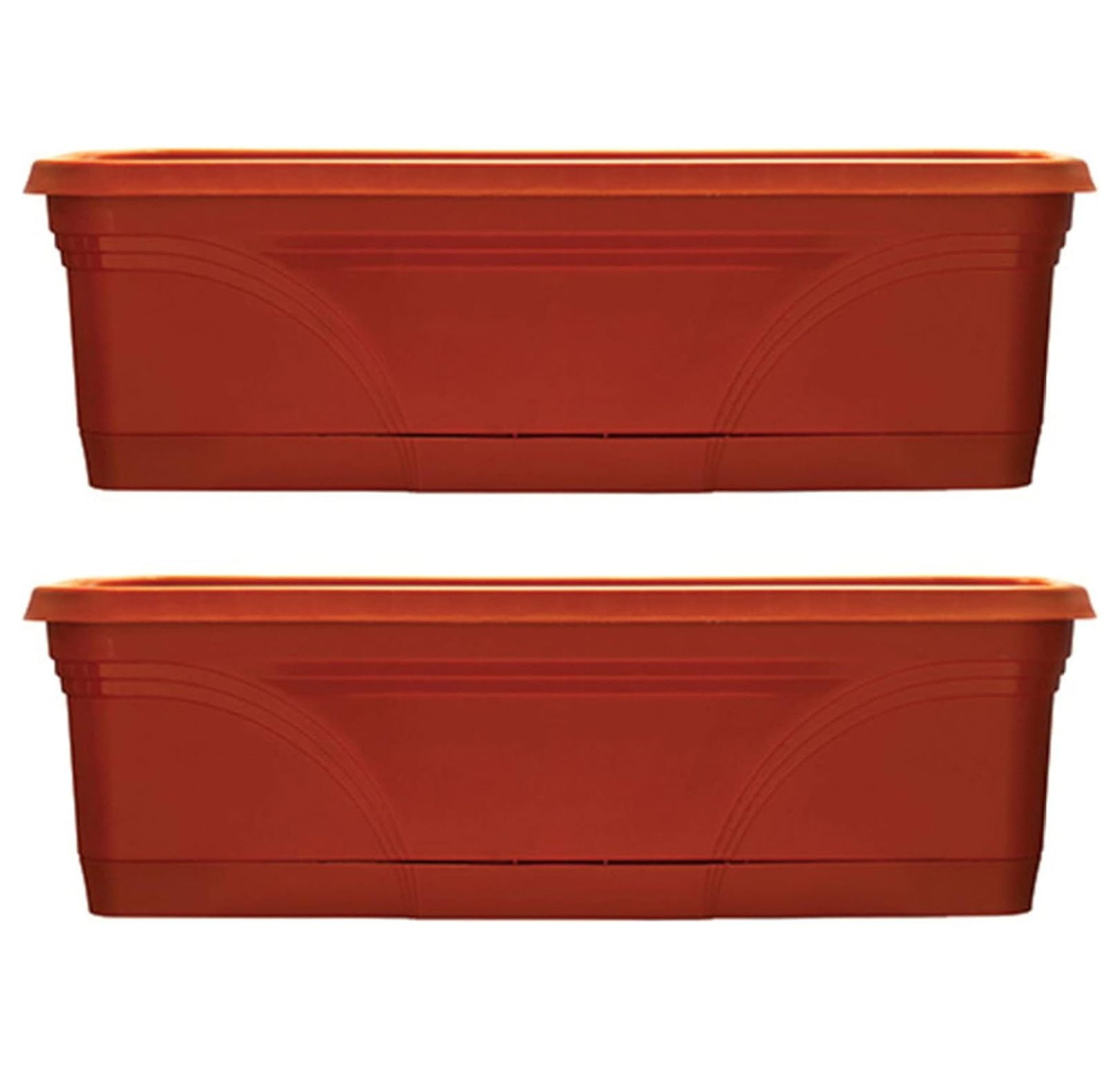 Terracotta Medallion 36" Rectangular Hanging Planter Duo