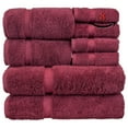 thumbnail image 1 of XylehR Luxury Hotel & Spa Quality, Highly Absorbent 100% Turkish Cotton, 750+ GSM, Eco Friendly Towel, Bathroom and Kitchen Dobby Border Towels(8 Piece, Cranberry), 1 of 4