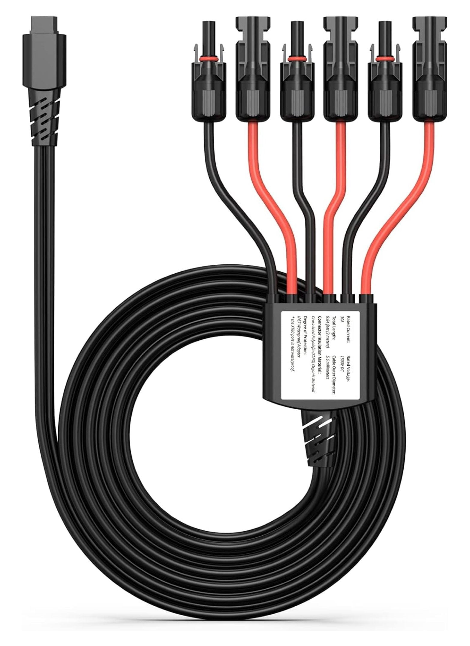 XylehR XT60 to MC-4 3-in-1 Connectors Y Branch Parallel Adapter Cable for Solarpowa 200 and Solarpowa400 Solar Panel, Fast CellPowa 2500 Power Station, IP67 Waterproof, 9.84ft