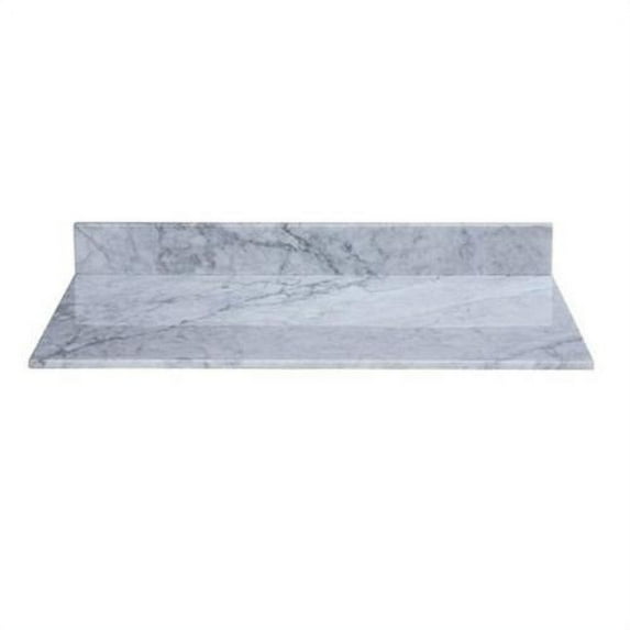 Xylem MAVT370WT Stone Top For Vessel Sinks with Backsplash, Carrera Marble, 3...