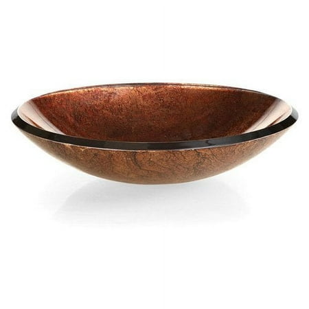 Xylem RVE165 Reflex Round Glass Vessel Sink - Metallic Copper